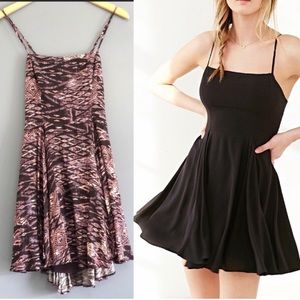 silence + noise Noir fit + flare open back dress